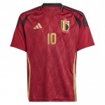 Günstige Fußballtrikots Belgien Lukaku 10 Kinder Heimtrikot EURO 2024 Kurzarm